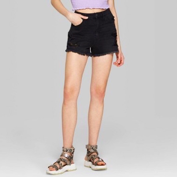 wild fable | Shorts | New Wild Fable Highest Rise High Waisted Black  Distress Cutoff Jean Shorts 0 | Poshmark